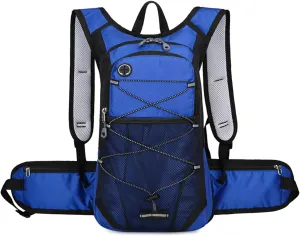 PORRASSO Hiking Backpack 19L Waterproof Daypack Rucksack with Earphone Hole Breathable Backpack for Women Men Trekking Cycling Climbing Outdoor Sports Royal Blue