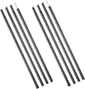 Portable Aluminum Tent Canopy Poles Camping Tarp Rods Kit Frame Strong Wind Wear-Resistant Ideal for Camping