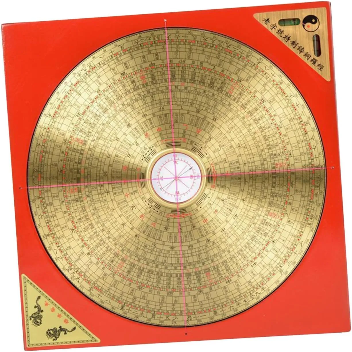 Portable Chinese Compass Retro Style Taoist Compass for Decoration Outdoor Use with Traditional Markings for Home Office Decor