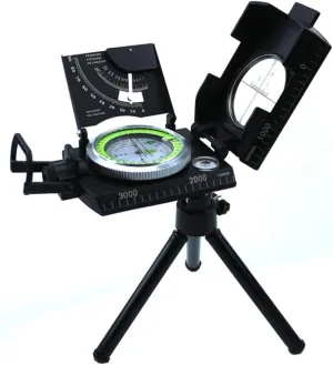 Portable Compass,Waterproof Compass with Aluminum Tripod and Cloth Bag for Hiking Camping Climbing Exploring Geology Outdoor Activities, Olive