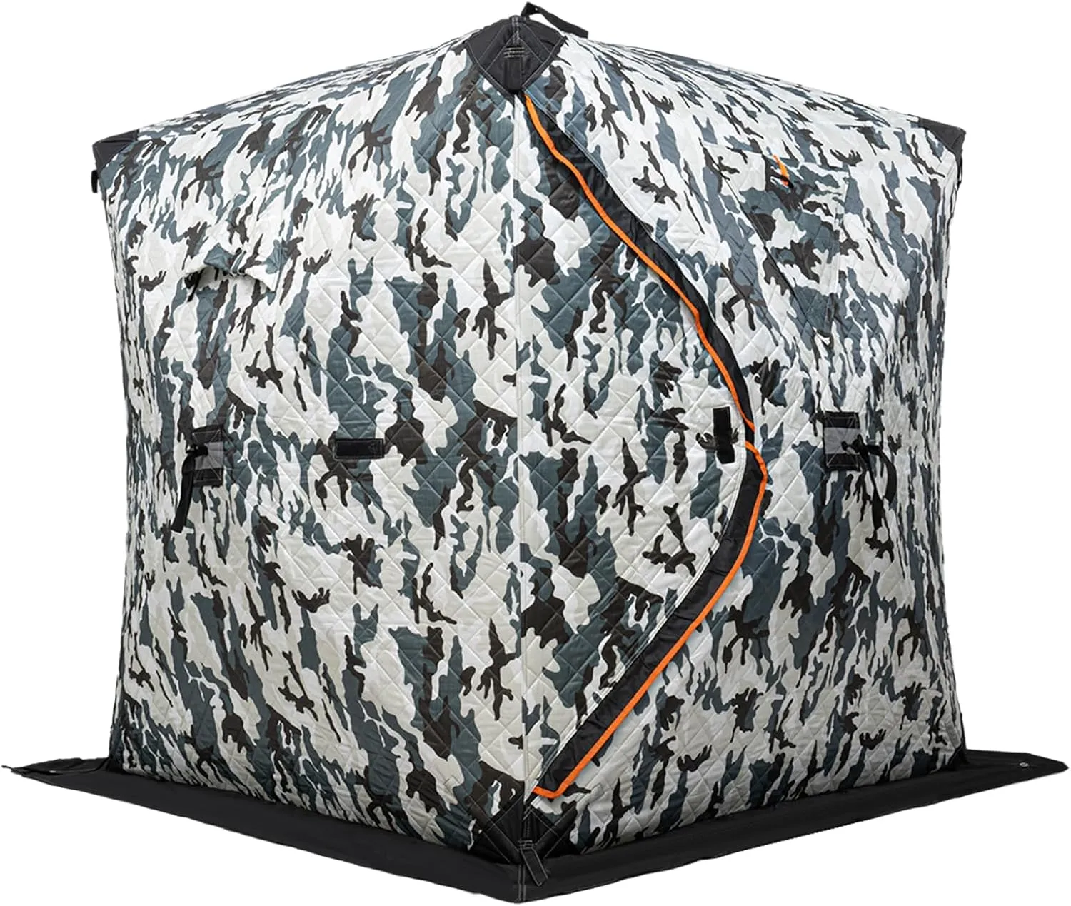 Portable Ice Fishing Tent 1-2 People, Insulated Ice Fishing Shelter Area with Windproof Fabric Strips, 57inx65in Shelter Oxford Cloth Ice Fishing Shanty for Ice Fishing Winter Fishing