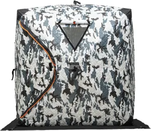 Portable Ice Fishing Tent, Fishing Shelter, 1-2 Person Thermal Ice Fishing Tent for Ice Fishing Winter Fishing Camouflage,Red/Blue/Orange/Camouflage