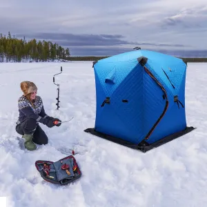Portable Ice Fishing Tent, Ice Shelter for 2 Person, Insulated Ice Fishing Shelter Thermal Ice Fishing Shanty with Insulated Layer, Backpack and Carry Bag for Ice Fishing Winter Fishing