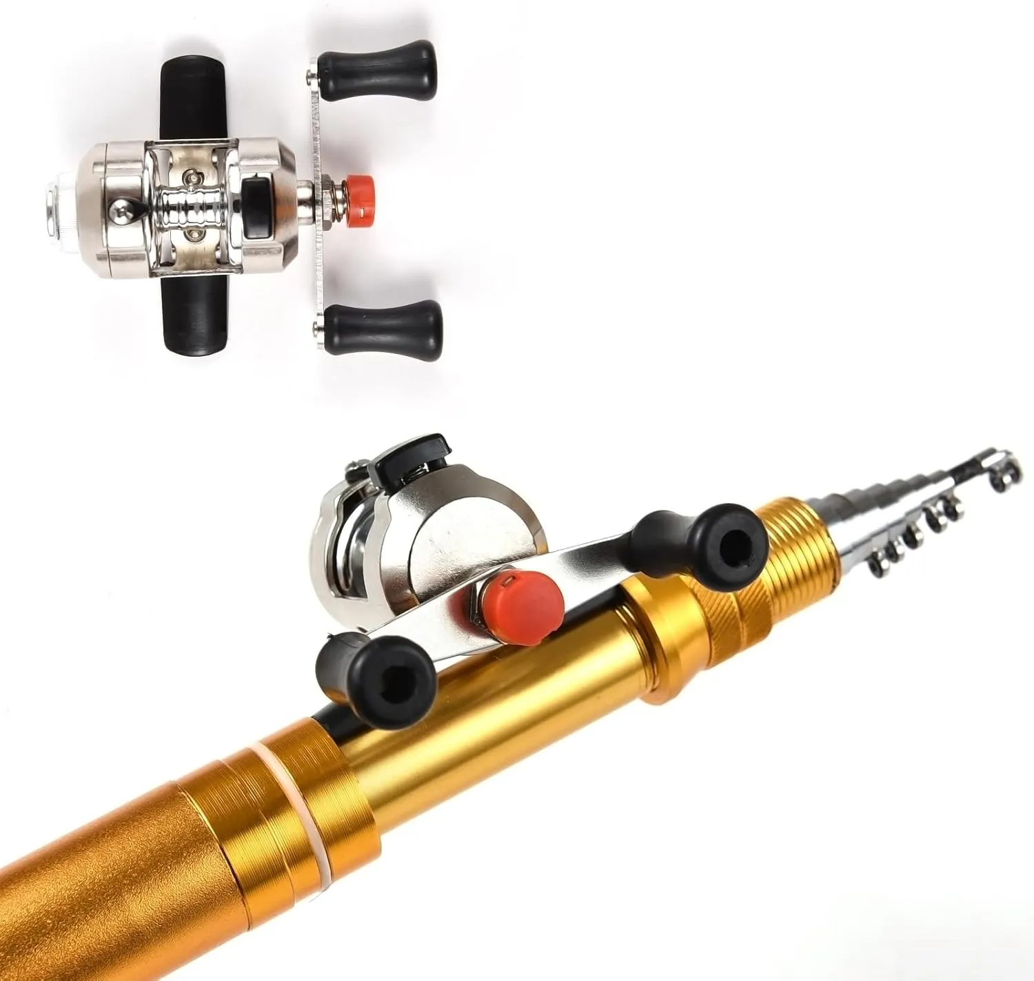 Portable Pocket Telescopic Fishing Rod | 1.95m Pen Shape Rod & Reel Combo | Compact for Boat/Dam/Ice Fishing | Mini Travel Fishing Gear with 100m Nylon Line