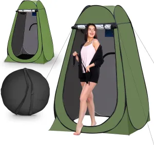 Portable Pop Up Privacy Tent, Outdoor Camping Bathroom Toilet Shower Tent Spacious Dressing Changing Room for Hiking Beach Picnic Fishing, Instant Rain Shelter with Carrying Bag-