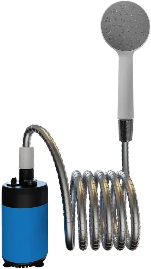 Portable Shower for Camping, 2300mAh Rechargeable Camping Shower Pump, Multiple Spray Modes with Handheld, Outdoor Shower Kit for Camping, Hiking, Traveling (Blue)