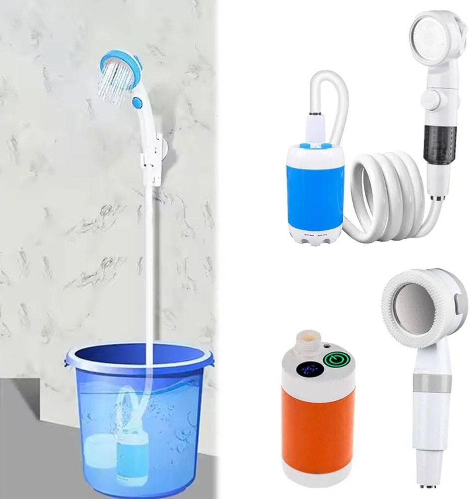Portable Shower for Camping,Adjustable Speeds,Removable Hose & On-Off Switchable Shower Head, Waterproof Outdoor Shower Kit for Beach Swimming,Hiking,Travel,Car, Pet,Beach,Swimming