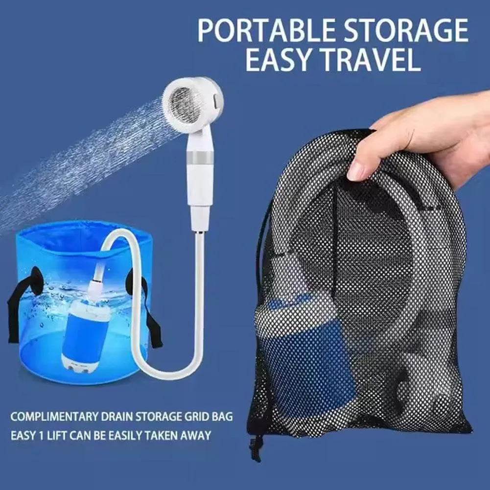 Portable Shower for Camping,Adjustable Speeds,Removable Hose & On-Off Switchable Shower Head, Waterproof Outdoor Shower Kit for Beach Swimming,Hiking,Travel,Car, Pet,Beach,Swimming