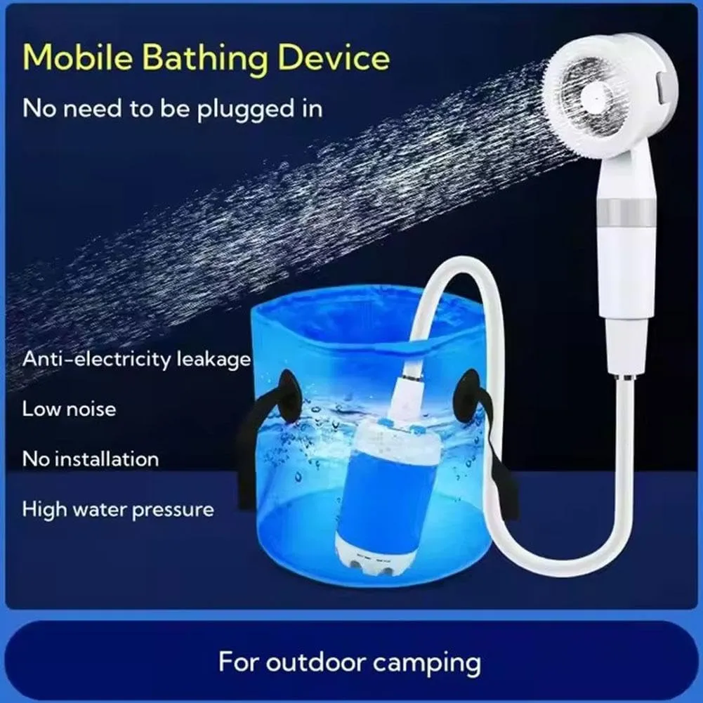 Portable Shower for Camping,Adjustable Speeds,Removable Hose & On-Off Switchable Shower Head, Waterproof Outdoor Shower Kit for Beach Swimming,Hiking,Travel,Car, Pet,Beach,Swimming