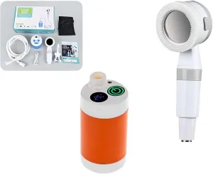 Portable Shower for Camping,Adjustable Speeds,Removable Hose & On-Off Switchable Shower Head, Waterproof Outdoor Shower Kit for Beach Swimming,Hiking,Travel,Car, Pet,Beach,Swimming