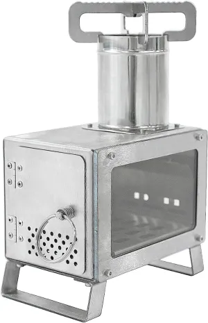Portable Stainless Steel Wood Burning Stove for Outdoor Camping Garden BBQ