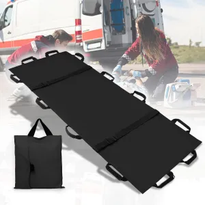 Portable Transport Stretcher with 12 Rubber Handles & Carrying Bag – Dog Stretcher & Gurney, Patient Animal Mover for Emergency Casualty Evacuation, 400lbs Capacity（Black）