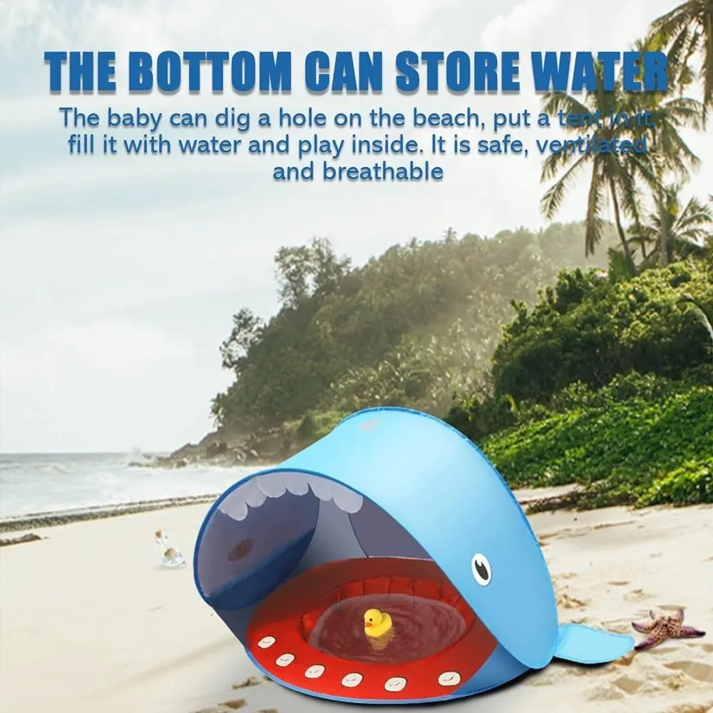 Portable UV-Resistant Baby Beach Tent, Pop up Portable Easy Set Kids Shade Pool, Mono Baby Beach Tent Pop up with Pool, UV Protection Dome for Babies Kids Infant Toddlers(G,Set 2)
