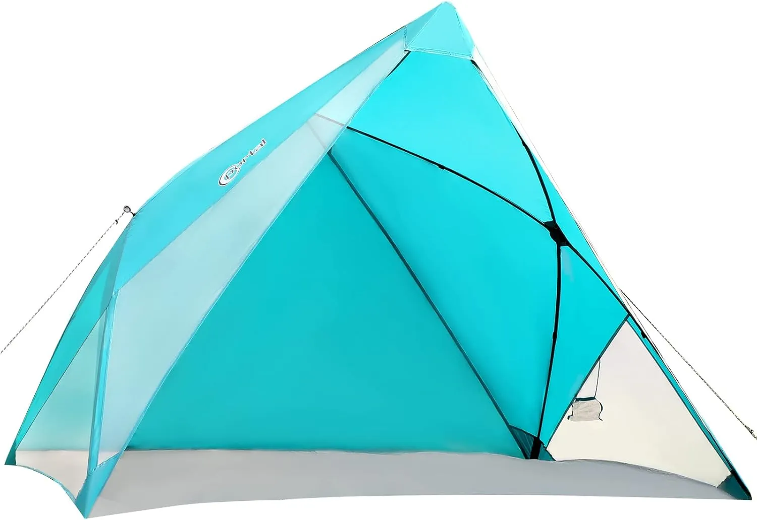 PORTAL POP Up Beach Tent, 2-4 Person UPF50  Beach Tent Sun Shelter, Open Front, Two Mesh Side Panels, A Mesh Side Pocket, Instant Sun Shelter with Carry Bag, Turquoise/Grey