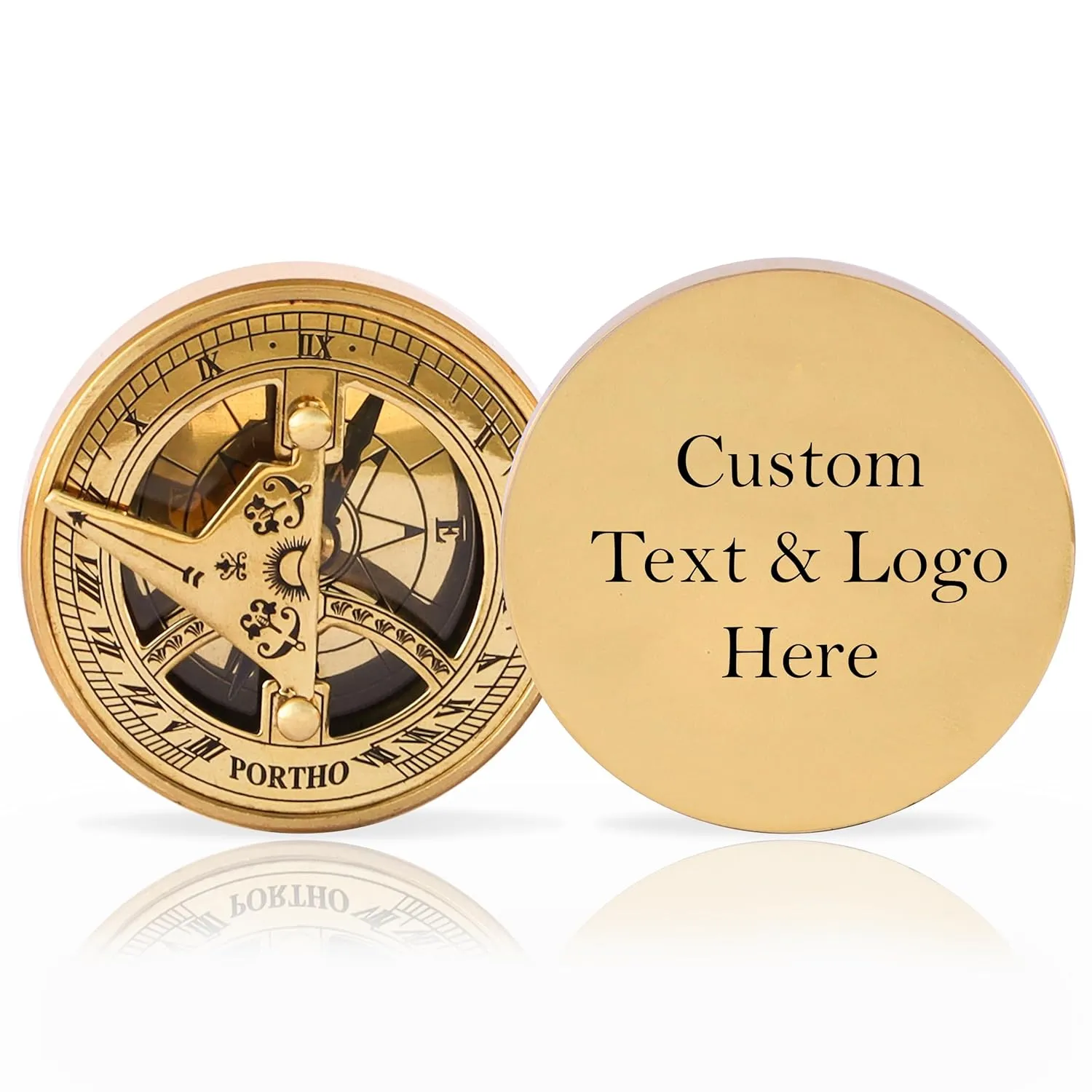 PORTHO Custom Engraved Compass with Wooden box, Inspirational graduation gifts, confirmation, first communication, Christmas, navigation (Custom)