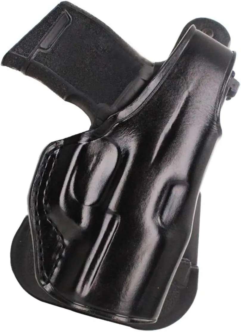 Premium Leather Paddle Holster OWB with Thumb Break Fits Standard Sigg P365 with Out Rail 9mm Micro Compact 3.1''BBL, Right Hand Draw, Black Color #1329#
