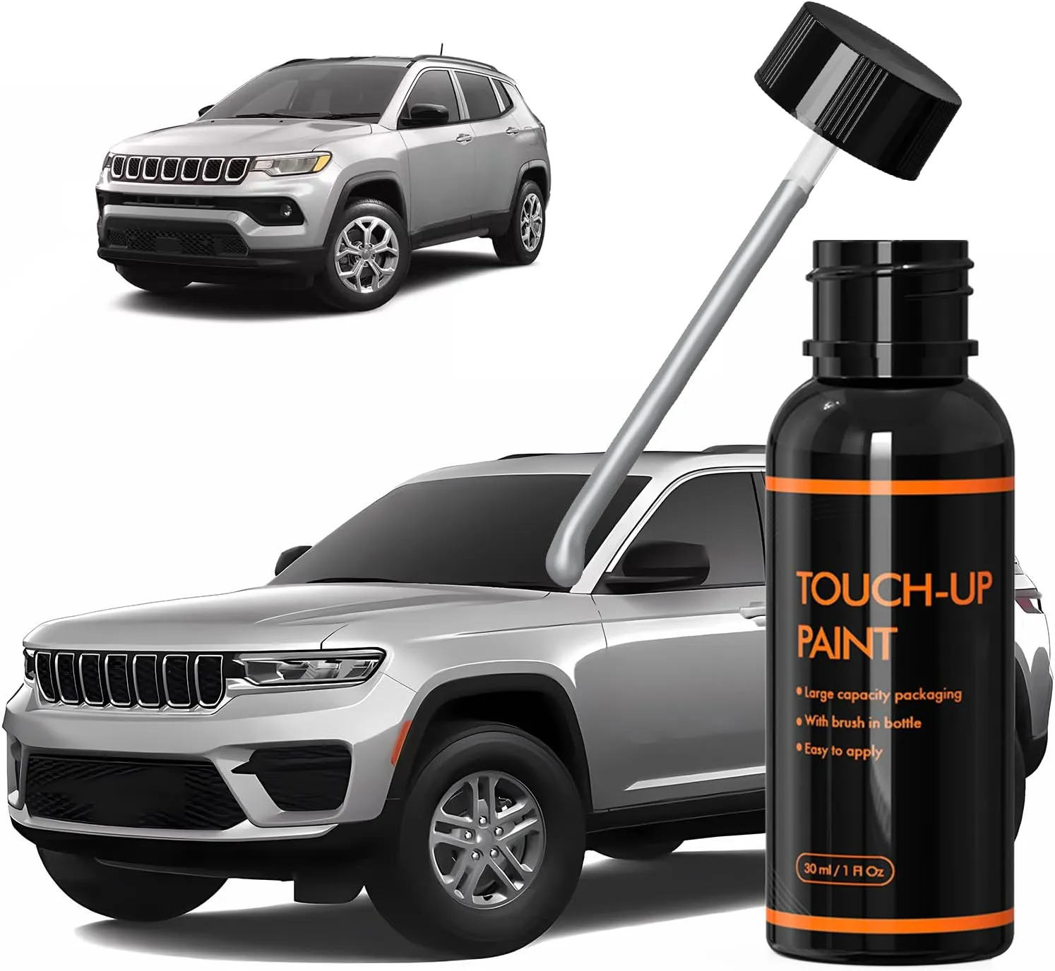 PSE/SSE Silver Zynith Touch Up Paint for Jeep, DIY Car Paint Scratch Repair Kit, Automotive Paint, Quick & Easy Fix Scratch Repair for Grand Cherokee/Grand Wagoneer/Wrangler/Compass/Wagoneer