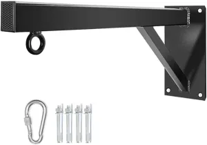 Punch Bag Bracket Heavy Duty, Punch Bag Wall Bracket Include.Carabiner with Lock, Mounting Screws, Lengthen The Fixed Plate, Durable Punch Bag Wall Bracket for Boxing Fitness at Home -Standard