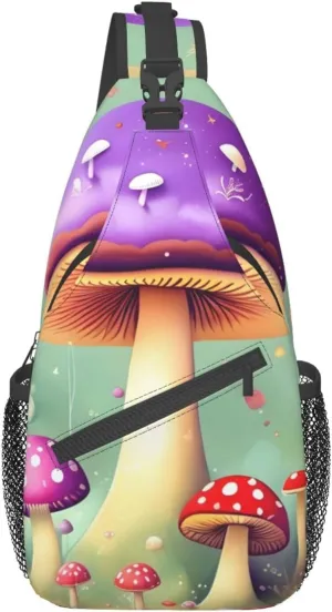 Purple Dream Mushroom Pattern Outdoor Hiking Backpack > Suitable For Men And Women Riding Strong And Sturdy High Storage Capacity Daily Travel