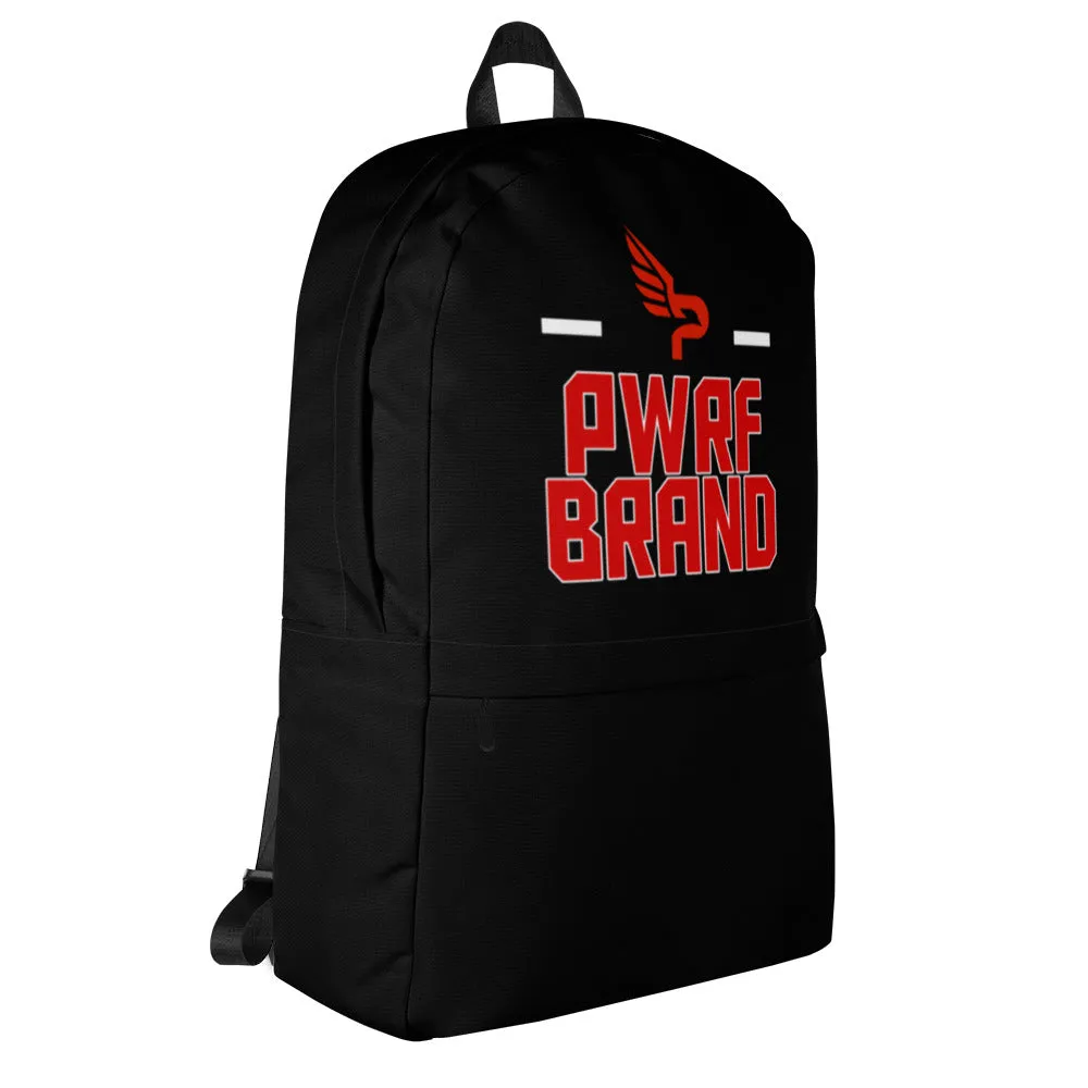 PWRF Brand Red Design with Lines on the Side Backpack