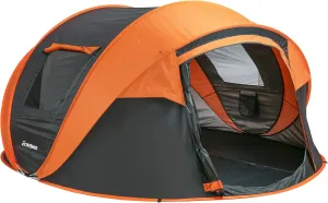 Quick Setup Pop-Up Camping Tent for 5-8 Persons, Spacious Design, Water Resistant, Black and Orange