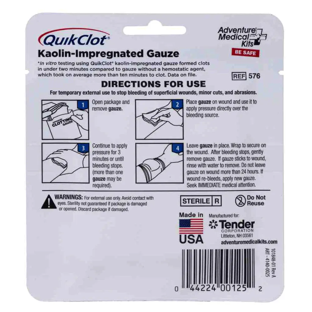 QuikClot Advanced Clotting Gauze 3" x 2'