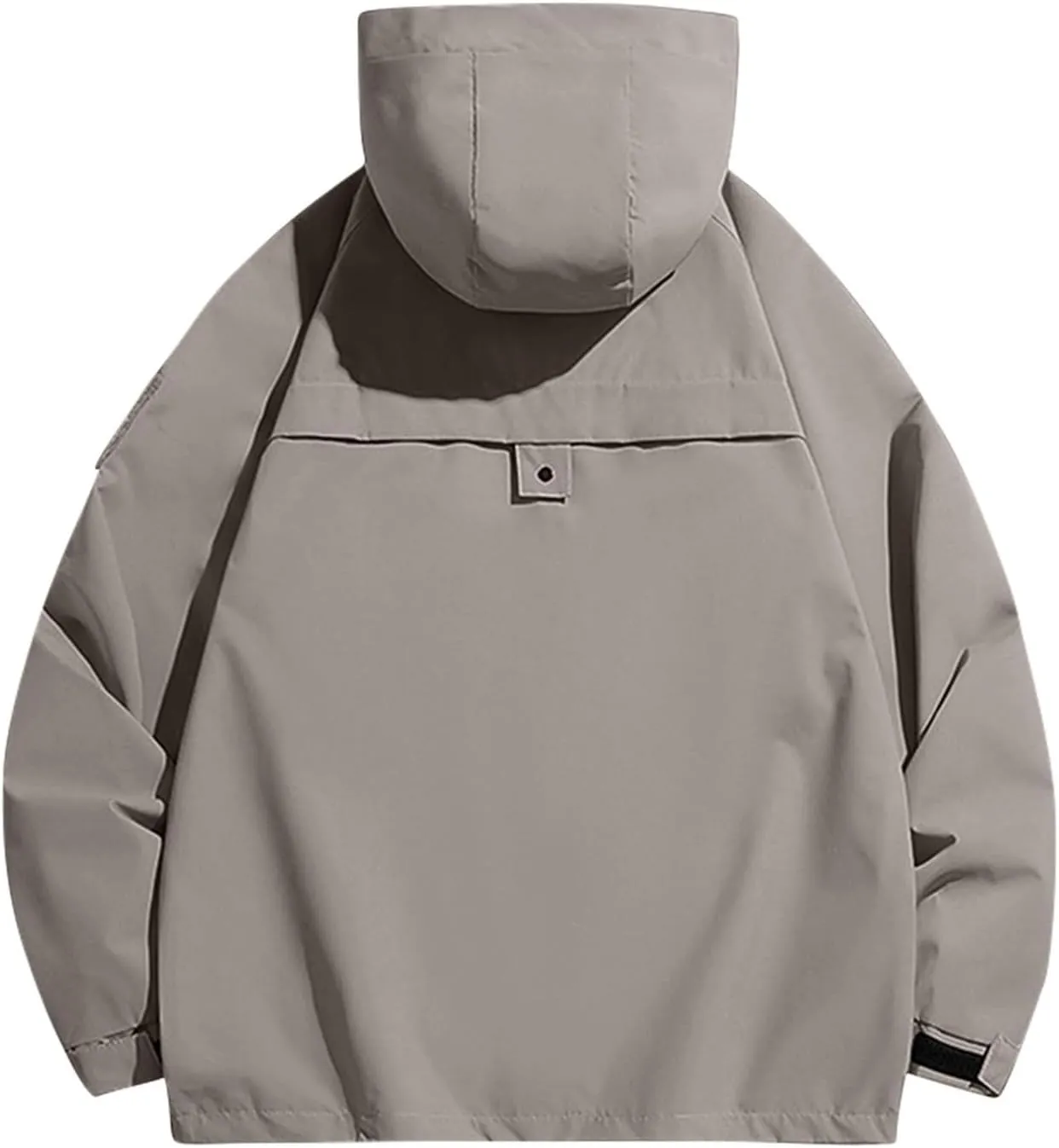 Rain Jacket Men Drawstring Lightweight Waterproof Raincoat Poncho Sun Protective Outdoor Jacket with Hooded