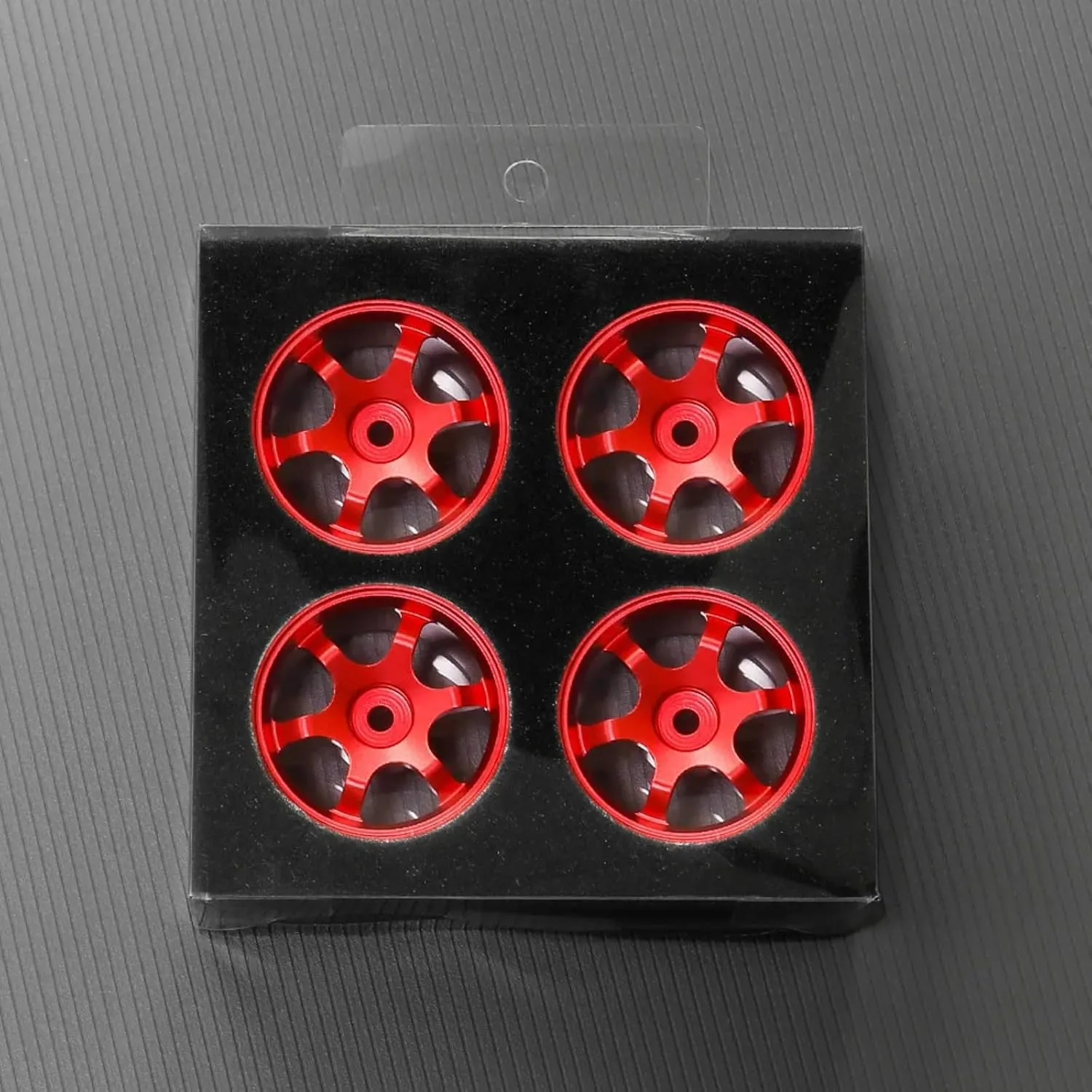 RC Car Upgrade Part for Tamiya M03 M04 M05 M06 M07 MB-01 XM-01 1/10 4pcs 42mm Metal Wheel Rim Wheel Hubs RC On-Road Drift for Racing Car Upgrade Parts(Red)