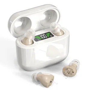 Rechargeable OTC Hearing Aids, Invisible Hearing Aids for Seniors & Adults with Noise Cancellation, Superior Sound, Easy to Control