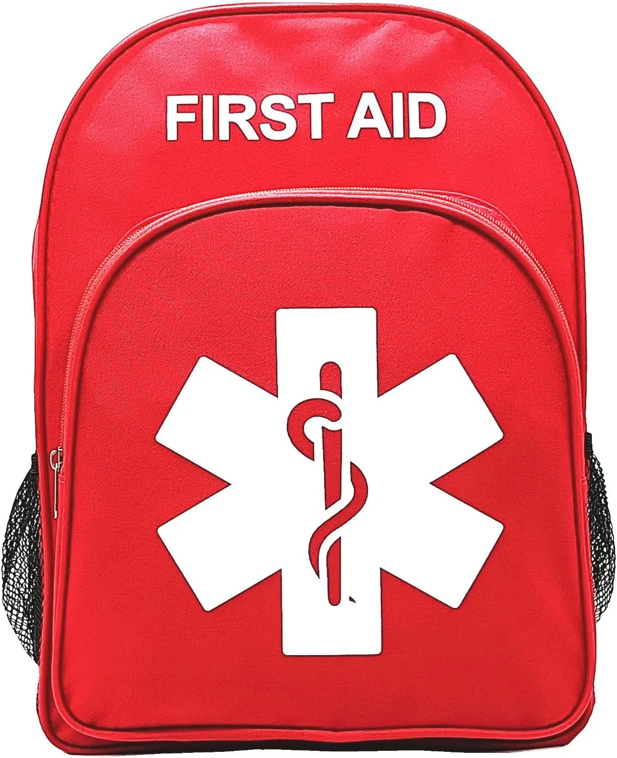 Red Emergency Bag First Aid Backpack Empty Medical Treatment First Responder Trauma Bags for Hiking Outdoors Travel Camping Pet Dog Cat Daycare (Red White)