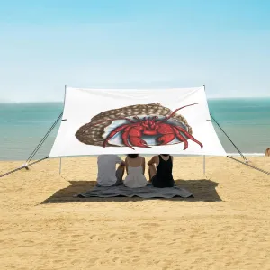 Red Hermit Crab Beach Canopy Tent Anti-UV & Wind Resistant, Camping Sun Shelter Easy Setup Portable,Outdoor Shade Tents with Sandbags,Sand Shovels,Ground Pegs & Stability Poles