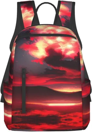 Red Sky at Night Starry print Fashion Backpacks Hiking Camping Day bags Men Women Traveling Outdoor backpacks