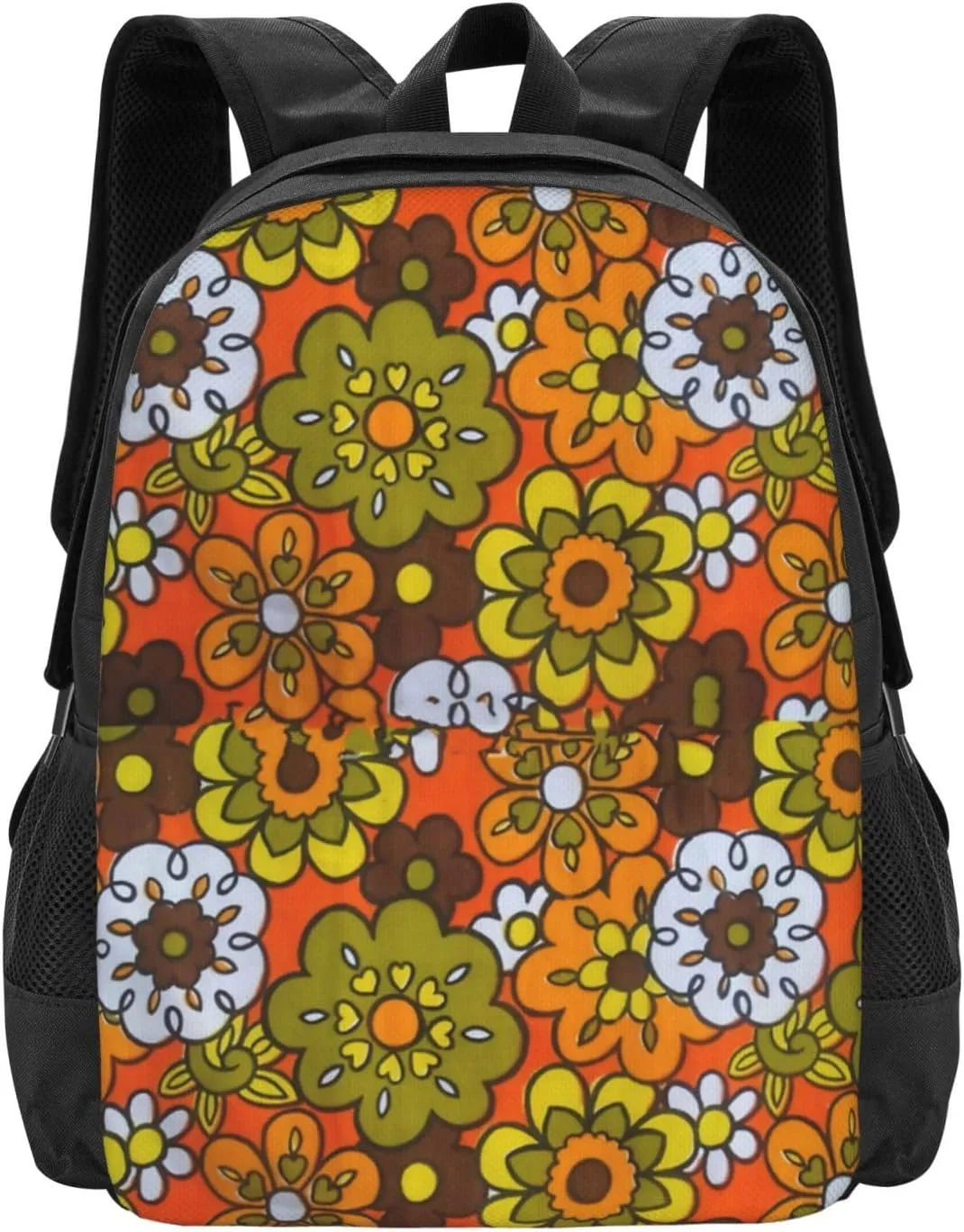 Retro Cool Mid Century Floral Lightweight Packable Backpack Travel Casual Hiking Daypack Foldable Backpack For Men Women