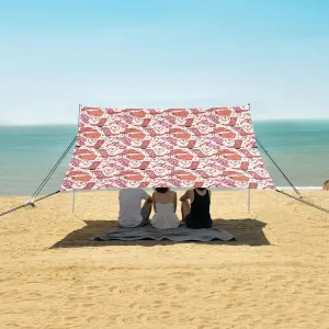 Retro Cowboy Hat and Boots Beach Canopy Tent Anti-UV & Wind Resistant, Camping Sun Shelter Easy Setup Portable,Outdoor Shade Tents with Sandbags,Sand Shovels,Ground Pegs & Stability Poles