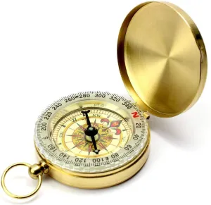 Retro Portable Compass with Fluorescent Glow Design, Waterproof Outdoor Navigation Compass for Camping, Hiking & Riding