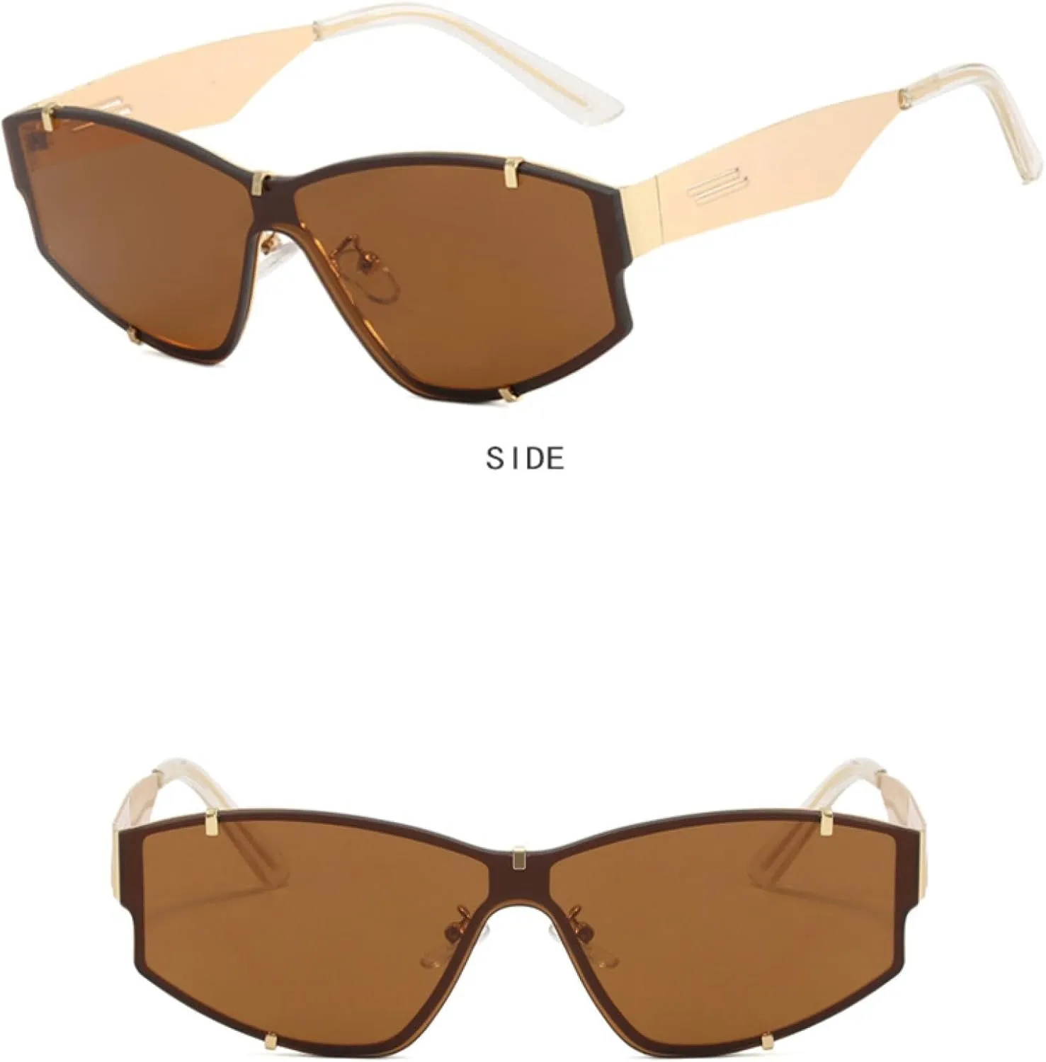 Retro Rimless Sunglasses Women Fashion v400 Men Eyewear Luxury Metal