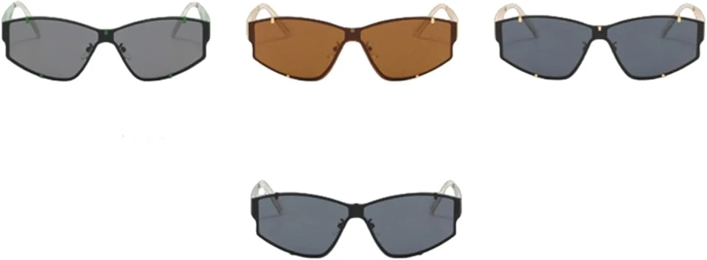 Retro Rimless Sunglasses Women Fashion v400 Men Eyewear Luxury Metal