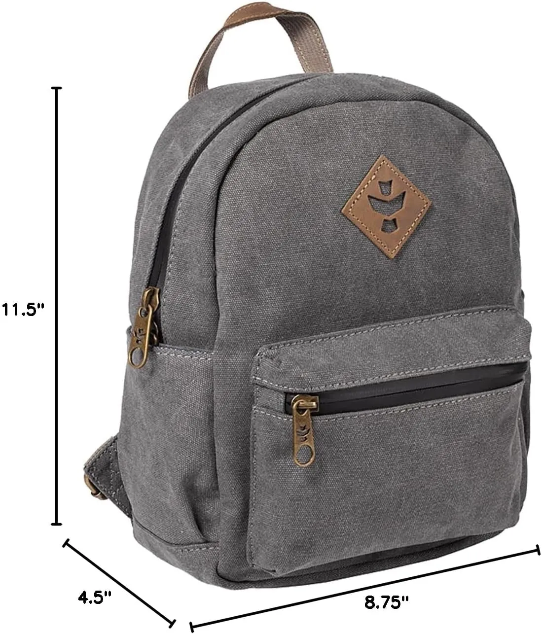 Revelry Supply Shorty Mini - Smell Proof, Water Resistant, Lockable - Backpack 7.4l Ash