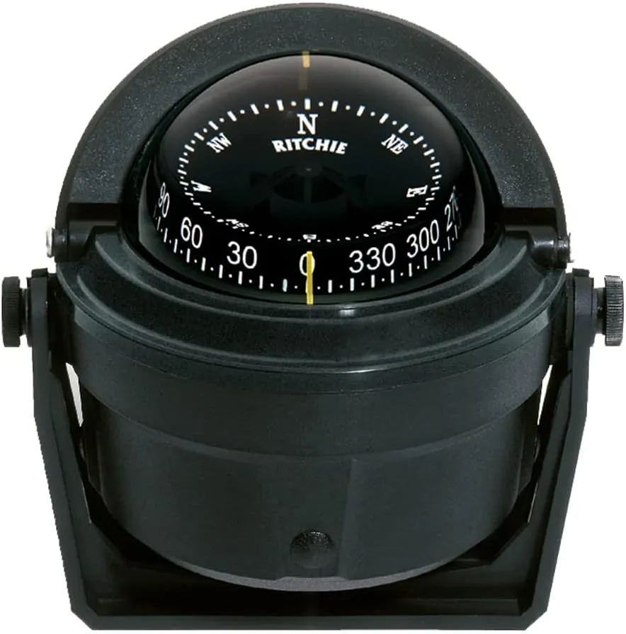 Ritchie Navigation B-81 Voyager Bracket Mount Combi-Dial Compass, Black, 3"