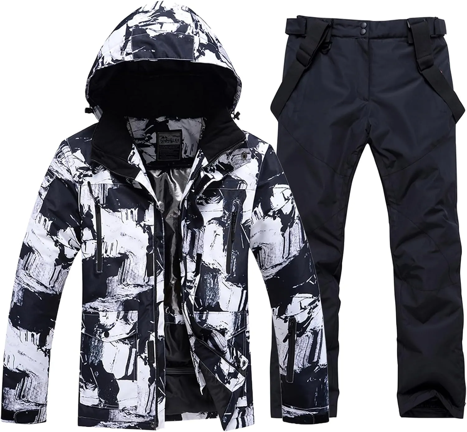 RIUIYELE Men's Ski Jacket and Pants Set Insulated Waterproof Snowsuits Winter Warm Outdoor Skiing Snowboard Jackets for Men