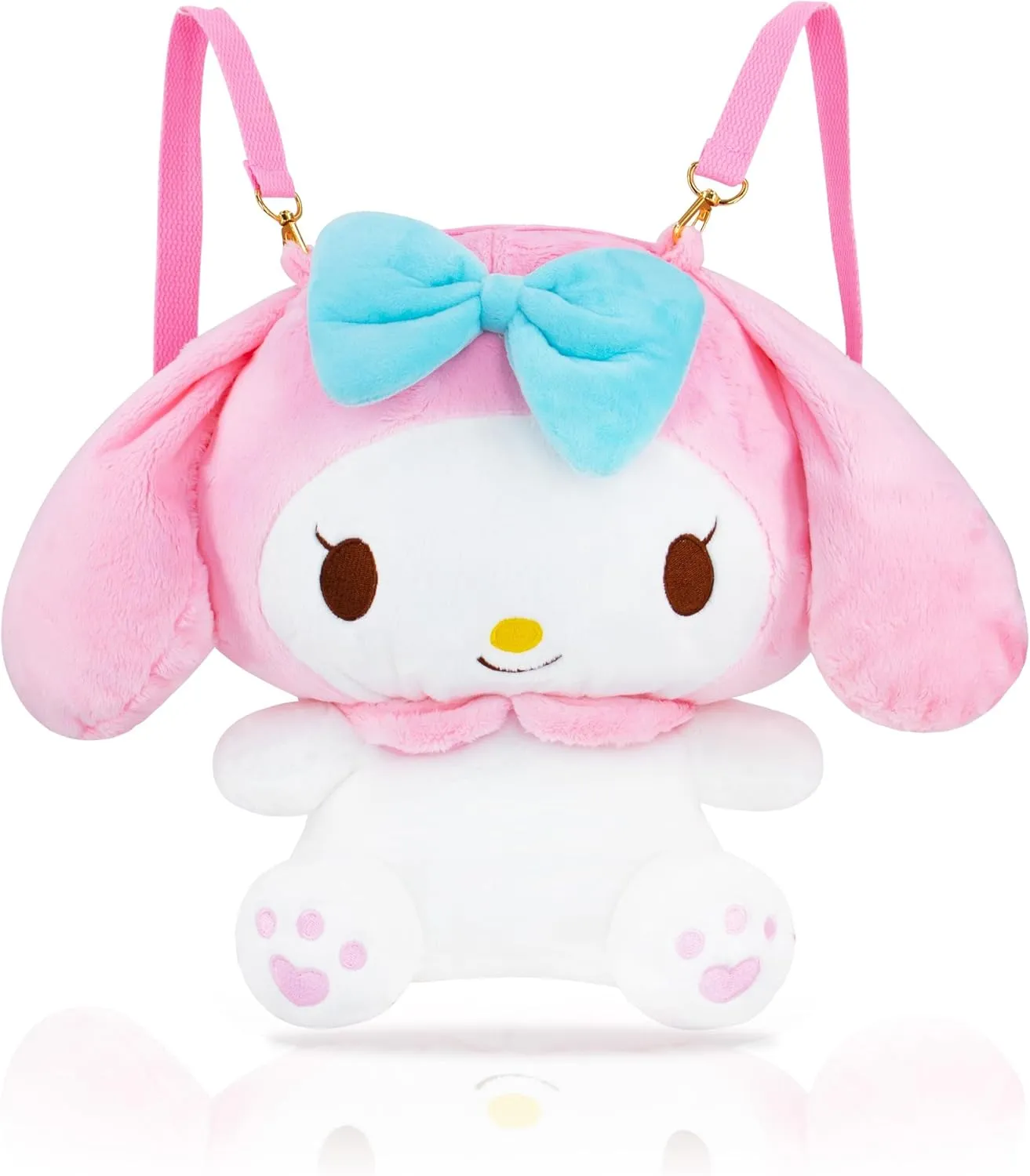 Roffatide Anime My Melody Plush Backpack Cartoon Pink Cute Big Ear Rabbit Stuffed Backpack Kawaii Lolita JK Women Bag Birthday Gifts Pink