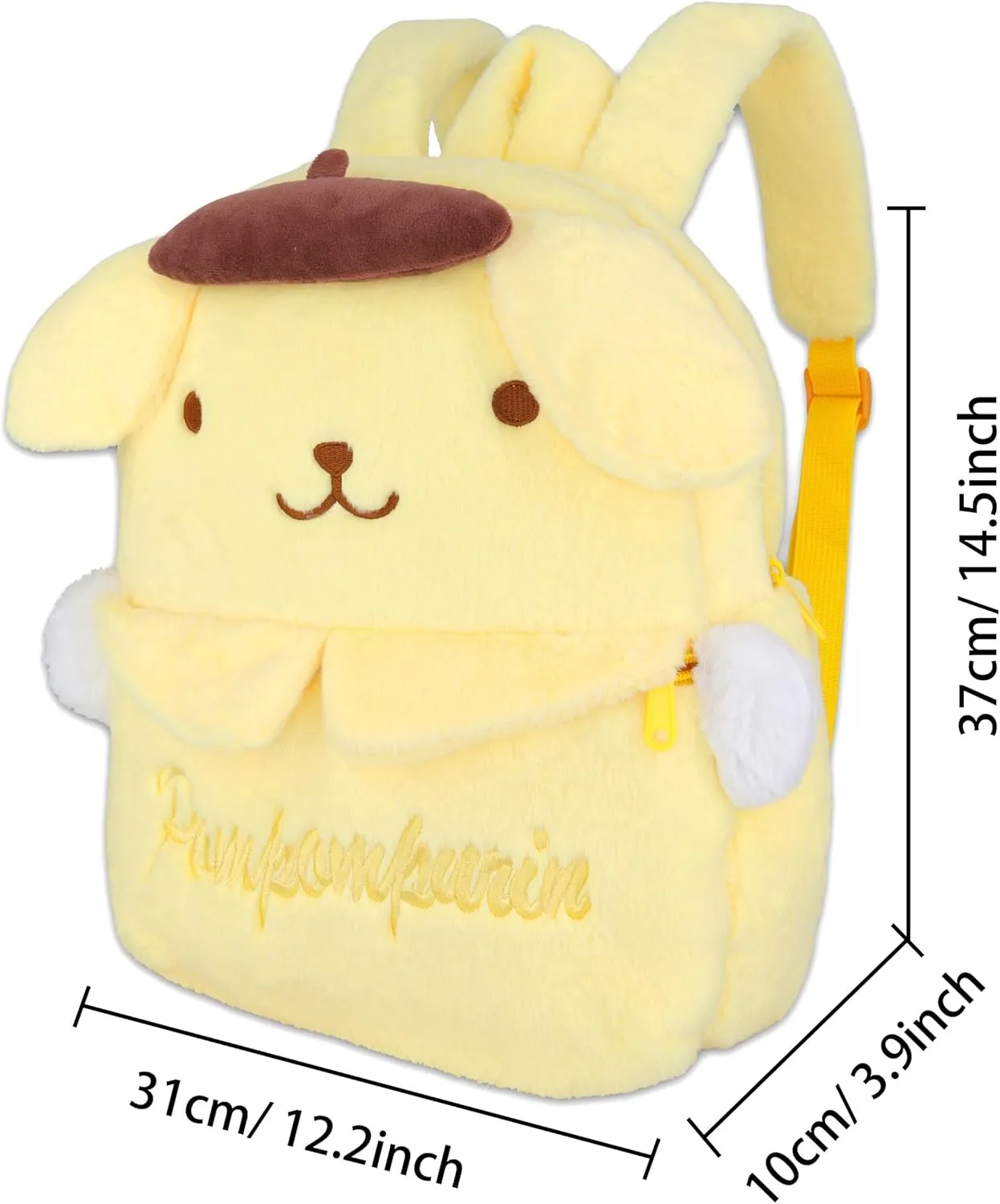 Roffatide Anime Pompom Purin Plush Backpack Cartoon Stuffed Backpack Kawaii Lolita JK Women Bag Birthday Gifts Yellow