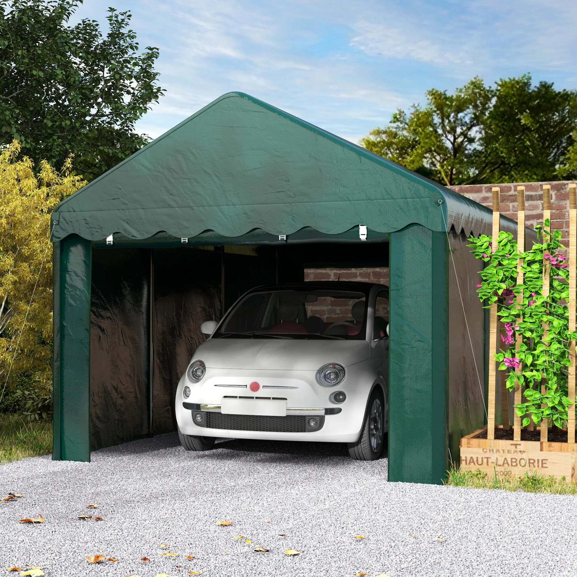 Rootz Garage Tent Carport - Vehicle Shelter - Boat Storage - UV Resistant - 594cm x 300cm x 280cm