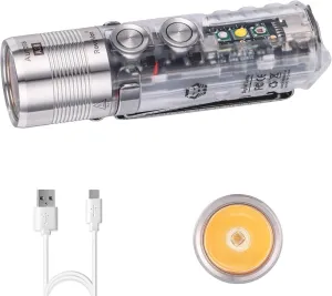 RovyVon Aurora A28 G2 EDC Flashlight 90  High CRI, 600 Lumens Pocket Flashlights USB-C Rechargeable with Magnetic Clip, 5000K Neutral White, 850mAh, IPX8,Ideal for Camping and Daily (365nm/Red/White)