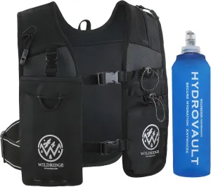 Running Vest for Men – 7 Pockets for Storage, Secure Phone Holder, Reflective Chest Straps, Lightweight Black Neoprene, Unisex Hydration Vest for Runners & Athletes, Multi-Purpose Use