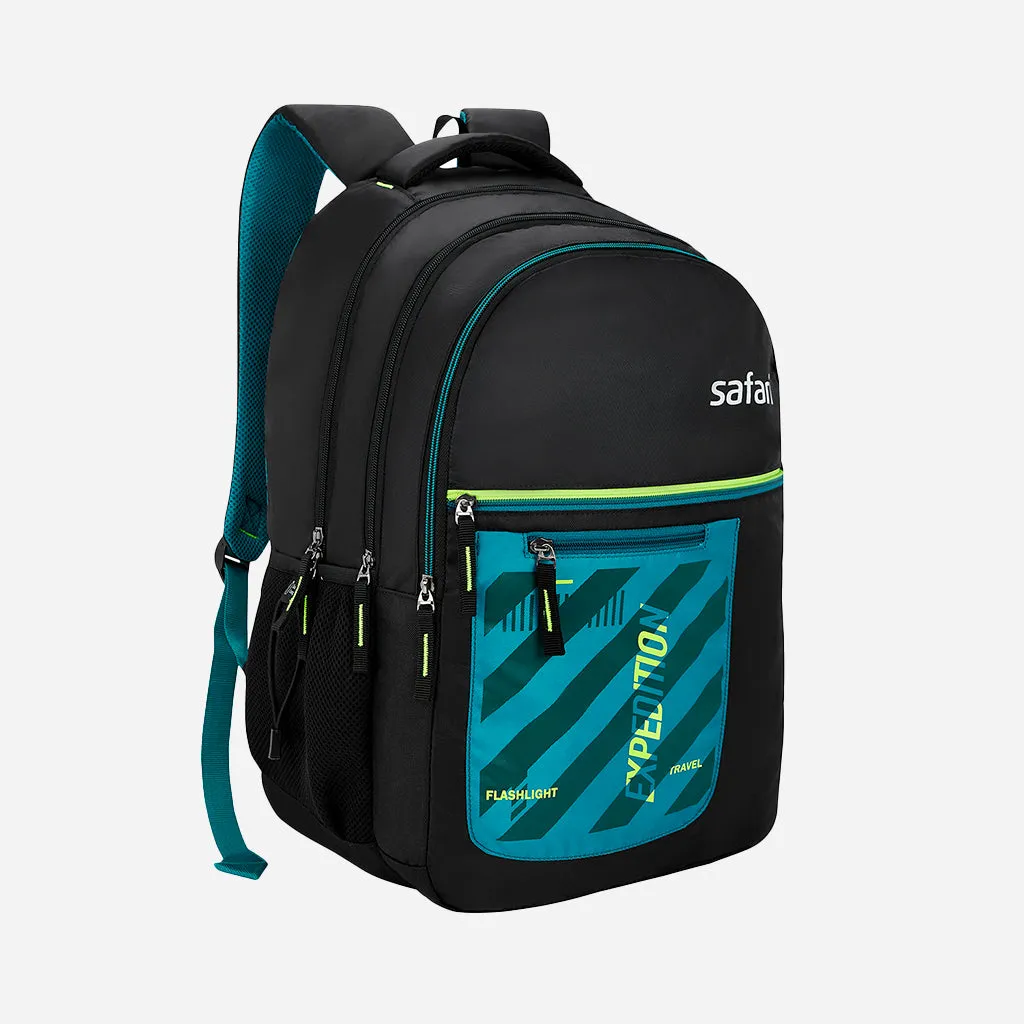 Safari Wing 15 37L Black School Backpack with Pencil Pouch