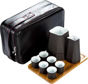 Sake Set, Saki Cups，Crafts Cup Ceramic Sake Set，Sake Set Japanese with Storage Bag Sake Cup Set Traditional Porcelain Pottery Ceramic Cups Crafts Wine Glasses,6pce Set (Size : 10pce set) (Size : 10pc