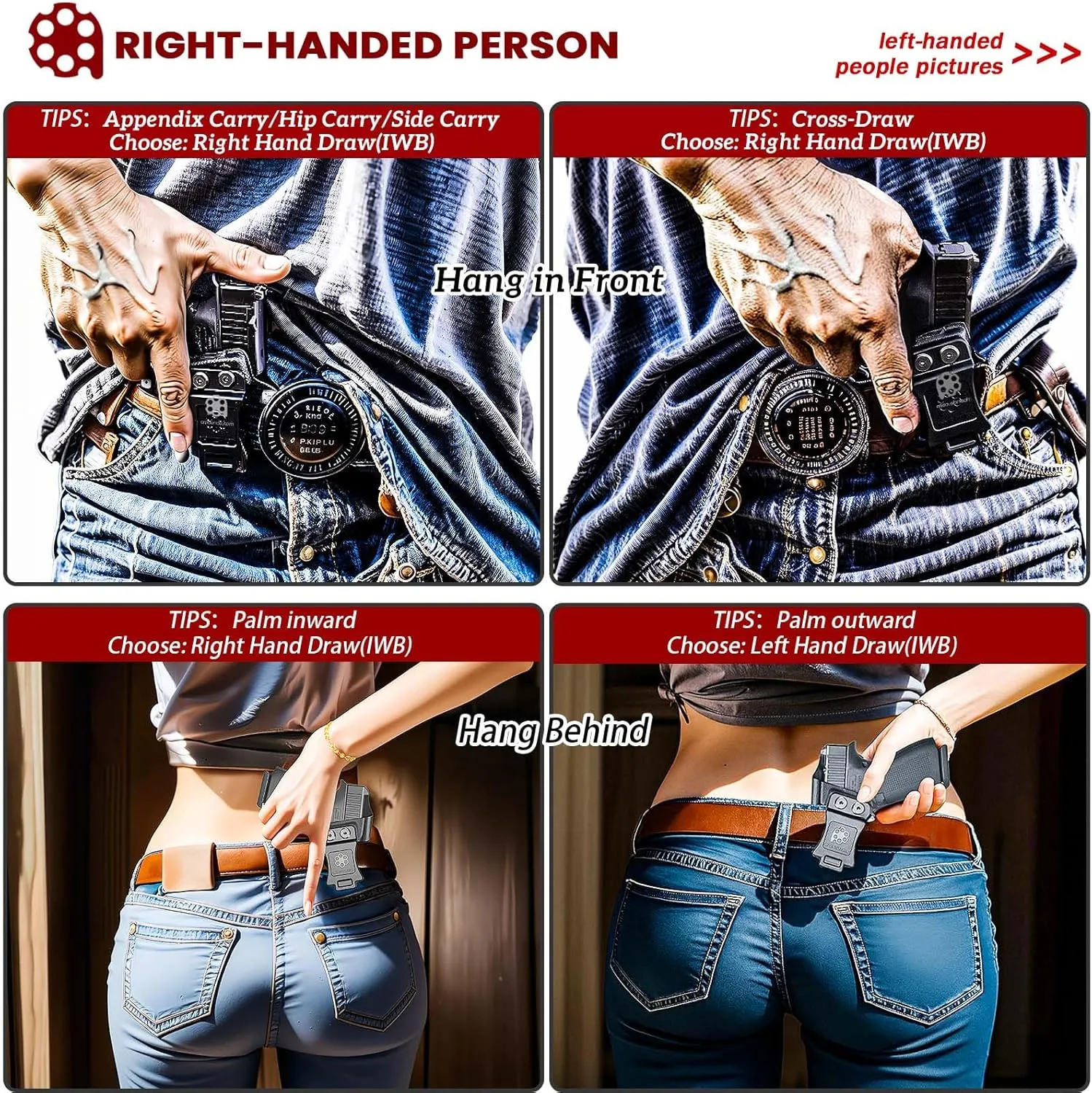 S&W M&P 2.0 Holster IWB Kydex Holster Fit: Smith & Wesson M&P M2.0 4/4.25 inch 9mm/.40 Compact/Full Size Pistol – Inside Waistband Concealed Carry – Adj. Cant & 'Posi-Click' Retention – No Wear/Jitter