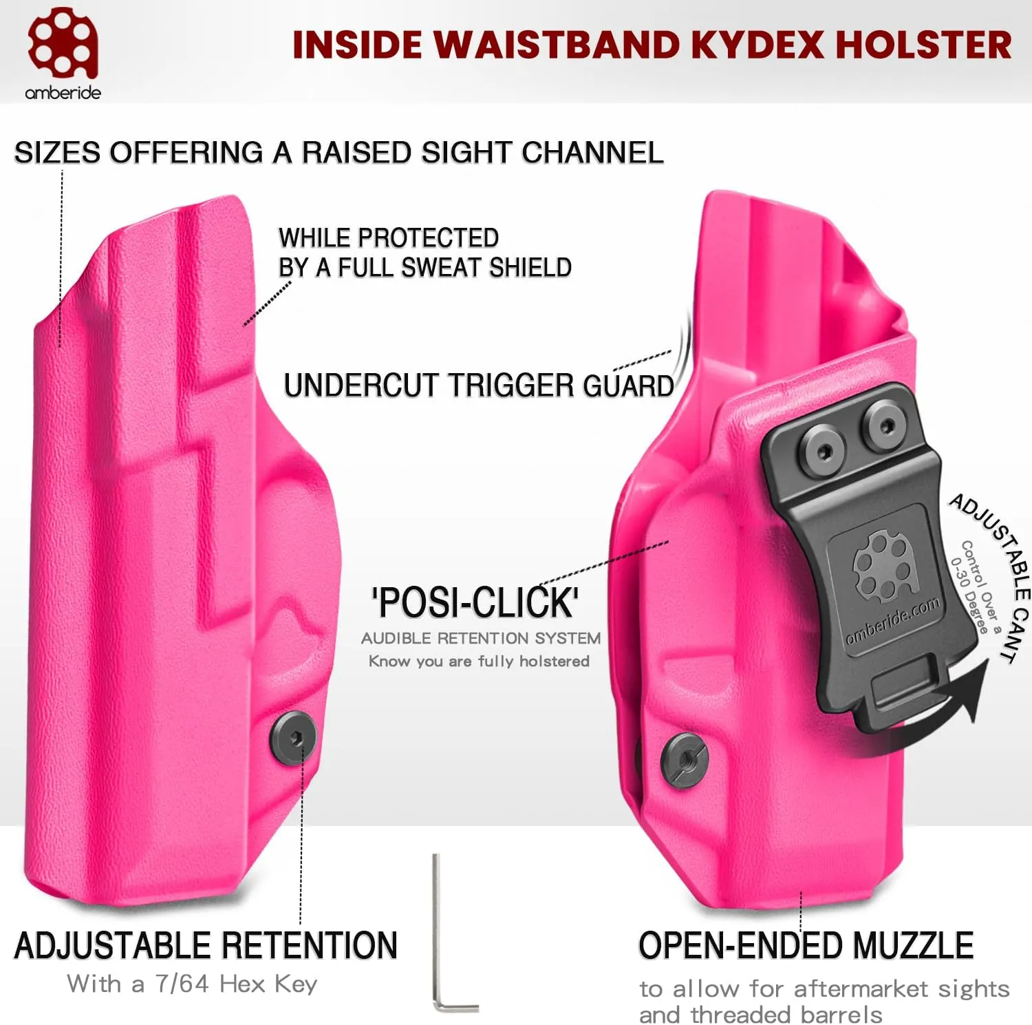 S&W M&P 2.0 Holster IWB Kydex Holster Fit: Smith & Wesson M&P M2.0 4/4.25 inch 9mm/.40 Compact/Full Size Pistol – Inside Waistband Concealed Carry – Adj. Cant & 'Posi-Click' Retention – No Wear/Jitter