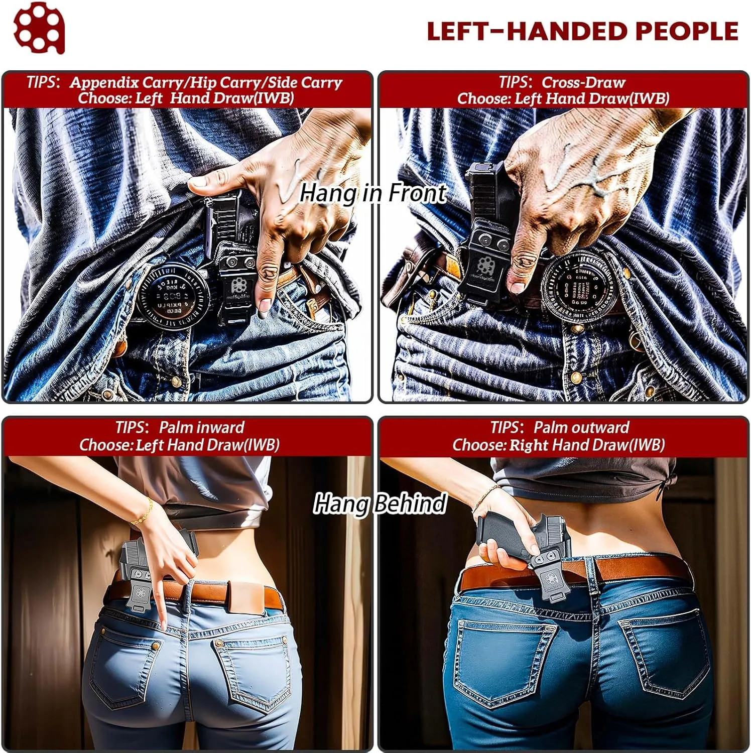 S&W M&P 2.0 Holster IWB Kydex Holster Fit: Smith & Wesson M&P M2.0 4/4.25 inch 9mm/.40 Compact/Full Size Pistol – Inside Waistband Concealed Carry – Adj. Cant & 'Posi-Click' Retention – No Wear/Jitter